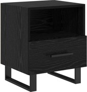 vidaXL Dulap de noapte Stejar Negru 40 x 35 x 47,5 cm Lemn compozit