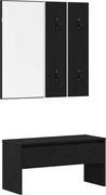 vidaXL Set mobilier hol cu sertar 4 pcs Stejar Negru Lemn compozit