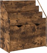 vidaXL Raft pentru copii cu sertar Stejar fumuriu 60 x 29,5 x 69 cm