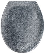 Capacul de toaletă OTTANA GRANIT - Duroplast, cu cădere lentă, WENKO, gri închis