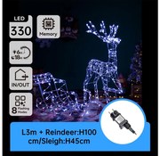 Aigostar-LED Ren cu sanie, decorațiune LED de exterior, 3,6W, 31 LED-uri, 230V, 6500K, 90/45 cm, IP44