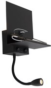 Lampă de perete modernă neagră cu USB și braț flexibil - Flero