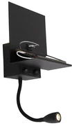 Lampă de perete modernă neagră cu USB și braț flexibil - Flero