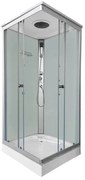 Cabină de duș pătrată cu hidromasaj Valerie 80x80 cm
