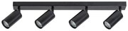 Plafoniera cu 4 spoturi directionabile design modern SOLO negru