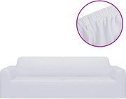 vidaXL Husă elastică pentru canapea cu 3 locuri poliester jersey alb