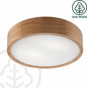 Brilagi CARVALHO Lampă de plafon LED RGBW dimmabilă, 2xE27/9W/230V, Wi-Fi, finisaj stejar, diam. 37,5 cm