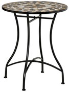 Outsunny Masă Rotundă Stil Bistro 60cm cu Mozaic pentru Grădină, Verandă, Balcon, Design Elegant, Gri | Aosom Romania