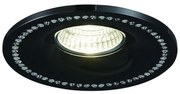 Spot incastrat tavan/plafon cu cristale SIMON ROUND negru