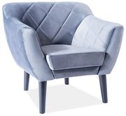 Fotoliu Karo 1 velvet gri Blu14/gri