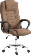 Vinsetto Scaun de Birou Ergonomic Inclinabil și Rotativ în Țesătură cu Aspect de In cu Tetieră, Maro | Aosom Romania