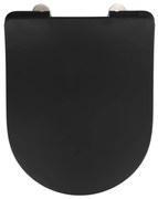 WENKO Capac WC SEDILO 23827100-WC, 45,2 x 36,2 cm, negru/argintiu