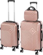 TraveLux Pro XV set valiză rulantă aur roz