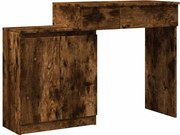 vidaXL Masă de toaletă cu LED, stejar afumat, 115x37x110,5 cm