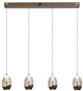 Lustra LED decorativa metal latte sticla sampanie Seeds 4Lt