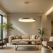 Lustra suspendata LED CCT si telecomanda Tesia 60cm, argintiu