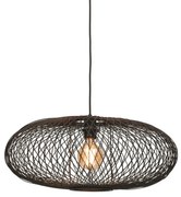 Lustra suspendata din bambus Cango negru, 60x25cm