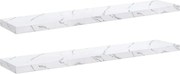 vidaXL Raft de perete Pe perete 2 pcs Marmură albă 120 x 23,5 x 4 cm
