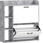 HOMCOM Dulap pentru pantofi slim cu 2 sertare rabatabile, Capacitate 15 perechi de pantofi, 83x24x90.5 cm, Gri | Aosom Romania