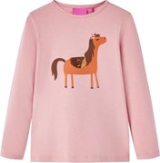 vidaXL Tricou pentru copii cu mâneci lungi, roz deschis, 128