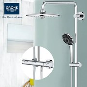 Coloana dus Grohe Vitalio Joy,palarie 260mm, termostat,crom, 3 tipuri jet-27298002