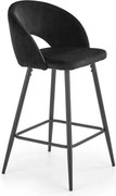 Scaun bar 65 cm H96, negru - HLR 66, stofa catifelata/otel