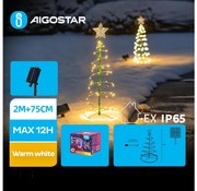 Decorațiune LED solară de Crăciun Aigostar LED/0,26W/3,7V 75cm IP65 alb cald