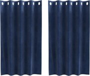 vidaXL Perdele opace 2 pcs Albastru închis 140 x 140 cm Catifea