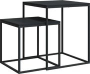 vidaXL Set măsuțe de cafea, 2 buc., lemn prelucrat și metal