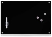 Tablă magnetică din sticlă MEMO + 3 magneți, 60x40 cm, ZELLER, negru