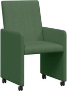 vidaXL Scaune de dining cu roți 2 pcs Gri verde 57 x 66 x 94 cm