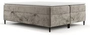 Pat boxspring maro deschis cu spațiu de depozitare 140x200 cm Araya – Maison de Rêve