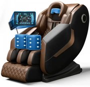 Fotoliu de Masaj GAIUS ULTRA PREMIUM – Tehnologie, Relaxare și Eleganță - AI Voice, Incalzire, Zero Gravity, difuzoare Bluetooth, Maro