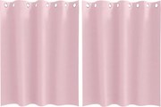vidaXL Perdele Opaque cu Inel 2 pcs Roz bebe 140 x 140 cm Poliester