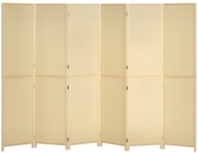 HOMCOM Paravan din lemn de bambus 6 panouri 270 x 180 cm separator de camera cloison de separare pliabil - natural | Aosom Romania