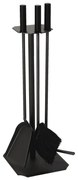 Ustensile pentru șemineu 4 buc. negru