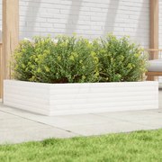 vidaXL Jardinieră de grădină, alb, 100x100x23 cm, lemn masiv de pin