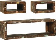 vidaXL Set comodă TV cu raft 3 pcs Multicolour Lemn masiv recuperat