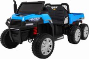 Masinuta Electrica cu acumulator pentru copii NOVOKIDS™ Farmer Beast Buggy, 6 roti, 2 locuri, Cu remorca si faruri luminoase, Roti din Cauciuc EVA,