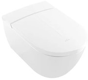 Set vas WC rimless suspendat, cu capac electronic, functie de bideu, Villeroy&amp;Boch ViClean, DirectFlush, CeramicPlus, V0E100R1