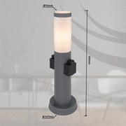 Lampă de exterior cu 2 prize Globo 3158AK BOSTON 1xE27/23W/230V IP44
