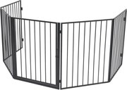 vidaXL Gard de protecție din oțel pentru șemineu, Negru