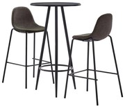 vidaXL Set mobilier de bar, 3 piese, gri închis, material textil