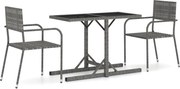 vidaXL Set mobilier de grădină, 3 piese, gri