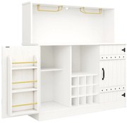 Bufet modern cu suport pentru pahare de vin, Alb | Aosom Romania