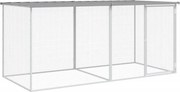 vidaXL Cușcă pentru găini cu acoperiș, gri deschis, 203x98x90 cm, oțel galvanizat