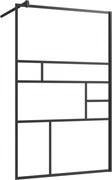 vidaXL Paravan duș walk-in, negru, 100x195 cm, sticlă ESG transparentă