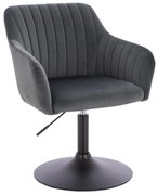 HR190N Scaun Grafit din Catifea cu Bază Neagră