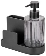 Suport pentru accesorii de spălat negru din polirășină Pina – Wenko