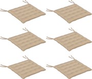 Outsunny Set de 6 Perne pentru Scaune de Dining 40x40 cm 6 Bucăți Perne pentru Scaune de Grădină Matlasate cu Benzi Kaki | Aosom Romania